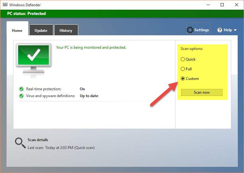 Windows 10 Windows Defender automated scans 005