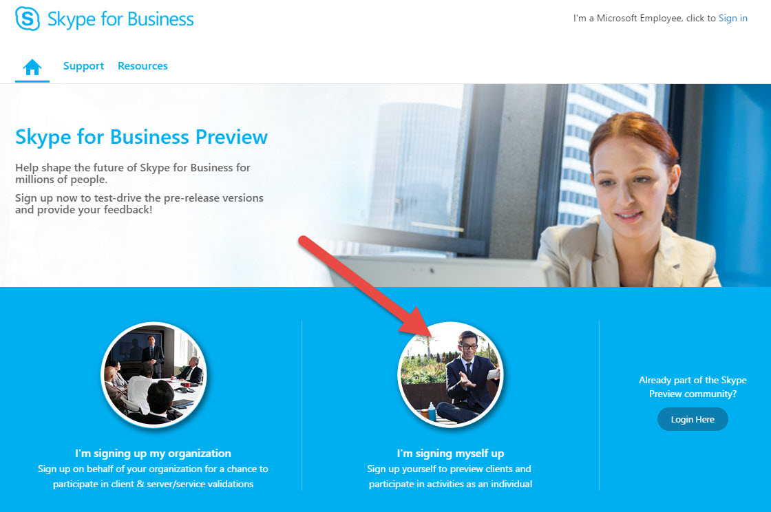 Skype for Business for Mac preview web screenshot